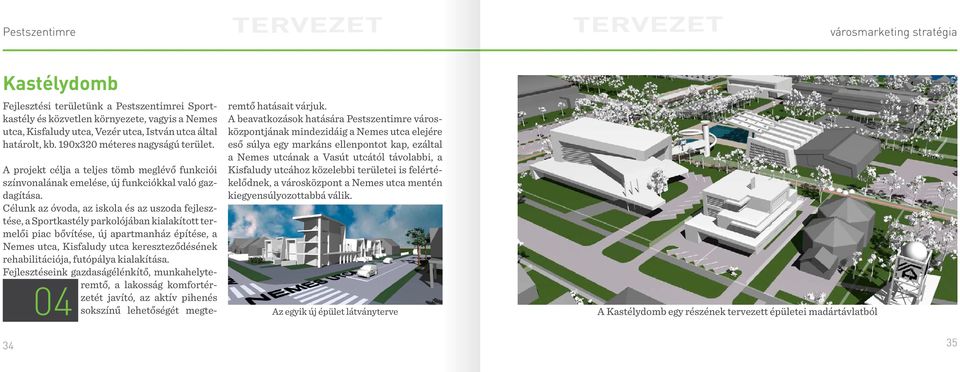 Célunk az óvoda, az iskola és az uszoda fejlesztése, a Sportkastély parkolójában kialakított termelői piac bővítése, új apartmanház építése, a Nemes utca, Kisfaludy utca kereszteződésének