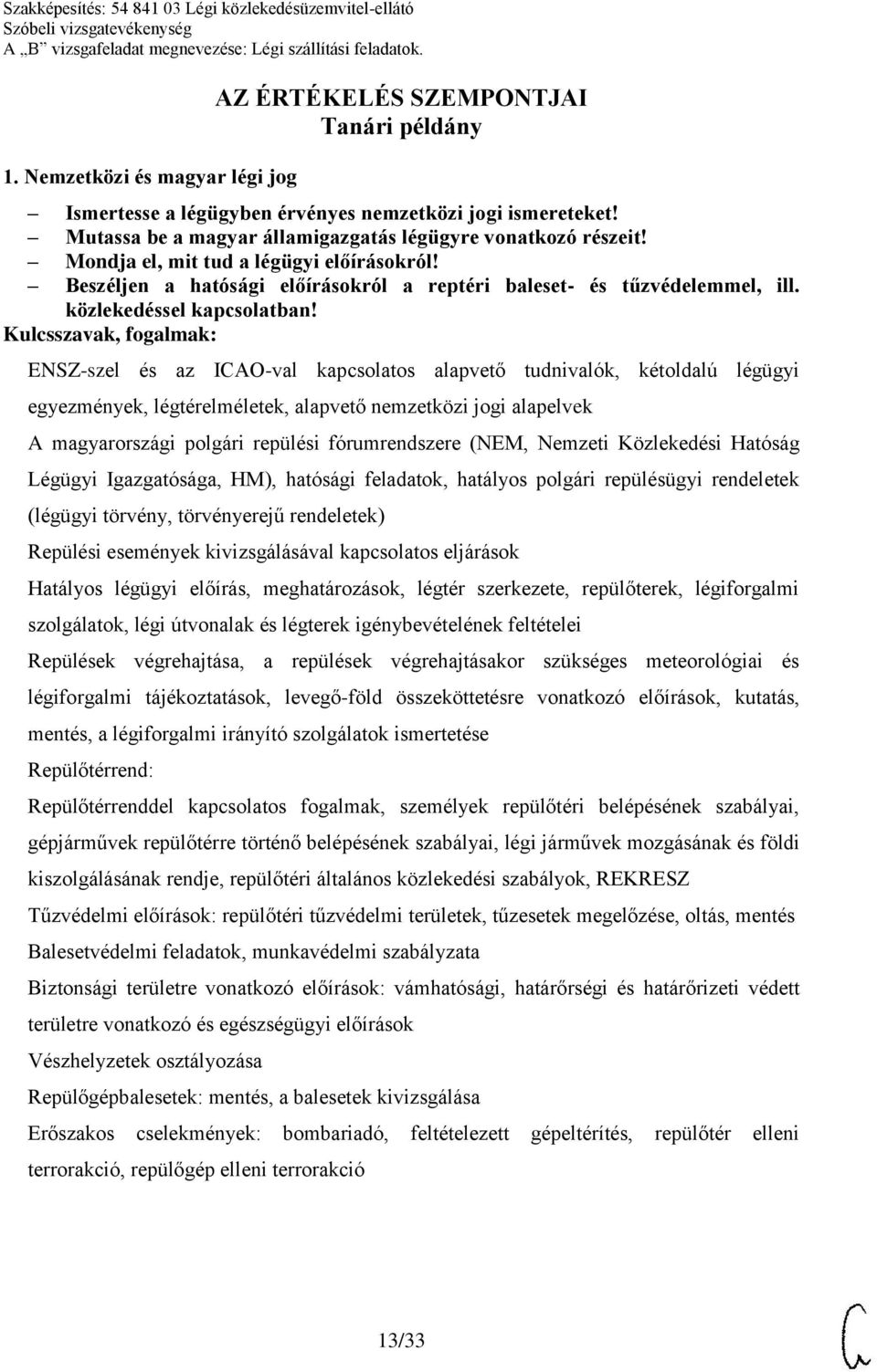 ENSZ-szel és az ICAO-val kapcsolatos alapvető tudnivalók, kétoldalú légügyi egyezmények, légtérelméletek, alapvető nemzetközi jogi alapelvek A magyarországi polgári repülési fórumrendszere (NEM,