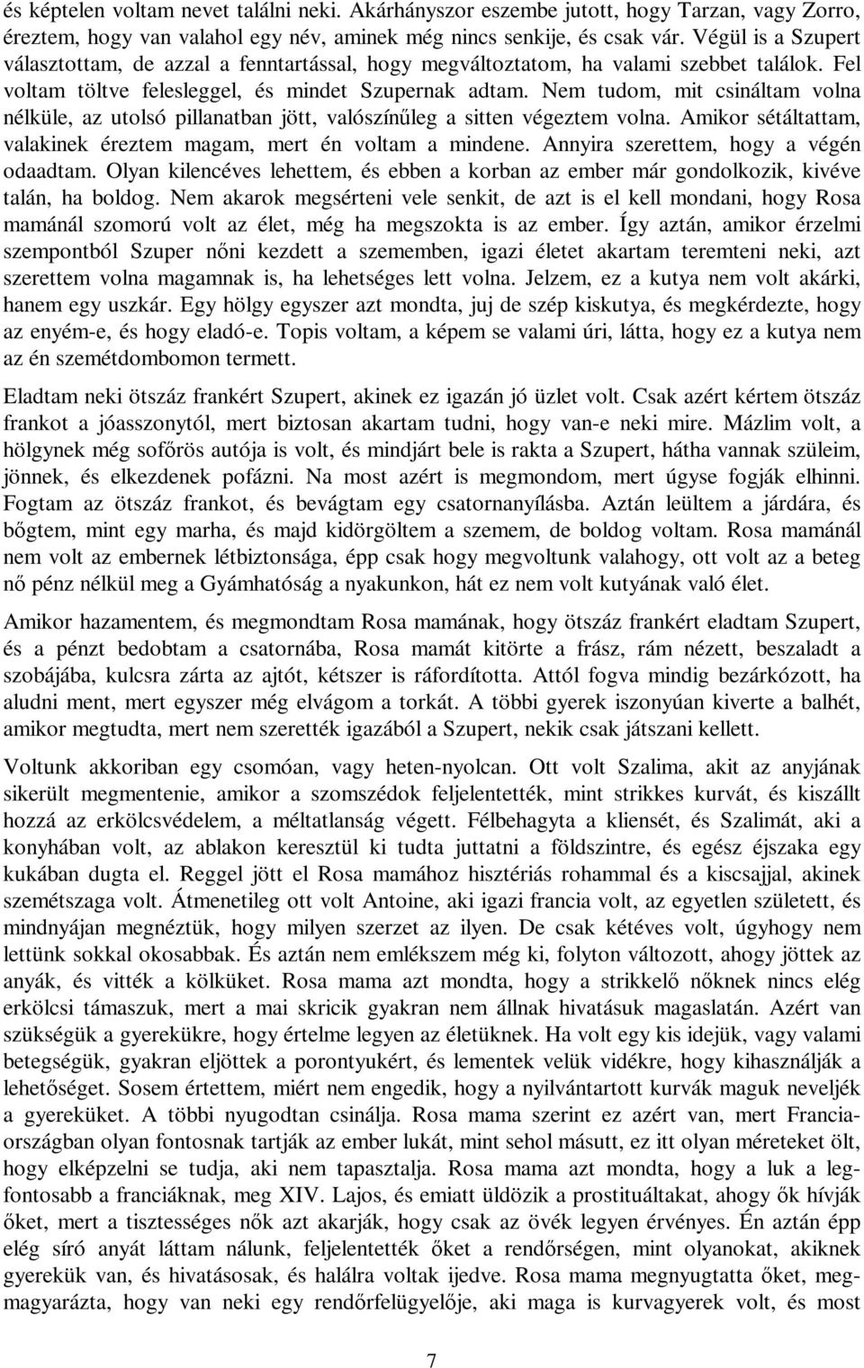 Nem tudom, mit csináltam volna nélküle, az utolsó pillanatban jött, valószínűleg a sitten végeztem volna. Amikor sétáltattam, valakinek éreztem magam, mert én voltam a mindene.