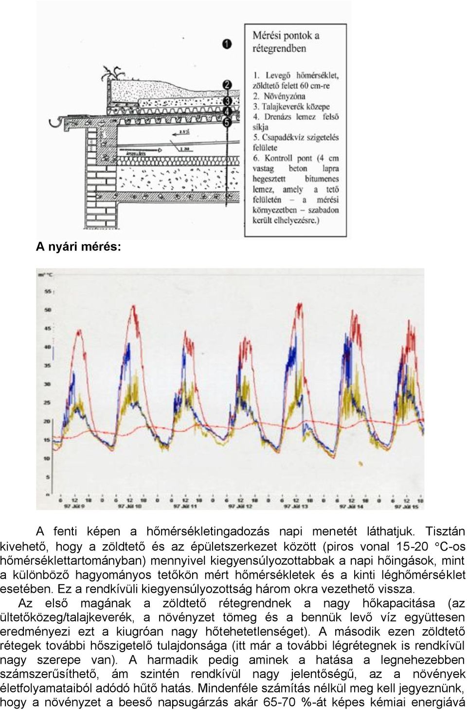 mért hőmérsékletek és a kinti léghőmérséklet esetében. Ez a rendkívüli kiegyensúlyozottság három okra vezethető vissza.