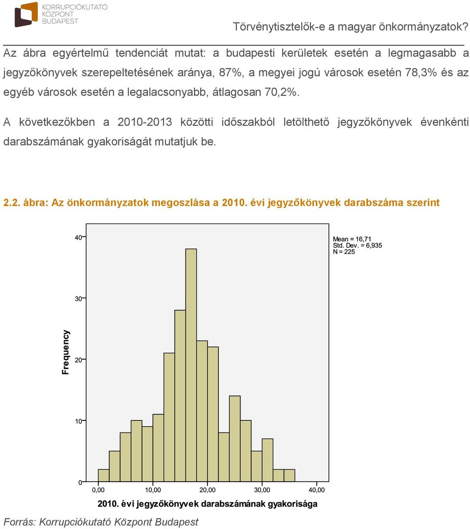 A következőkben a 2010-2013 közötti időszakból letölthető jegyzőkönyvek évenkénti darabszámának gyakoriságát mutatjuk