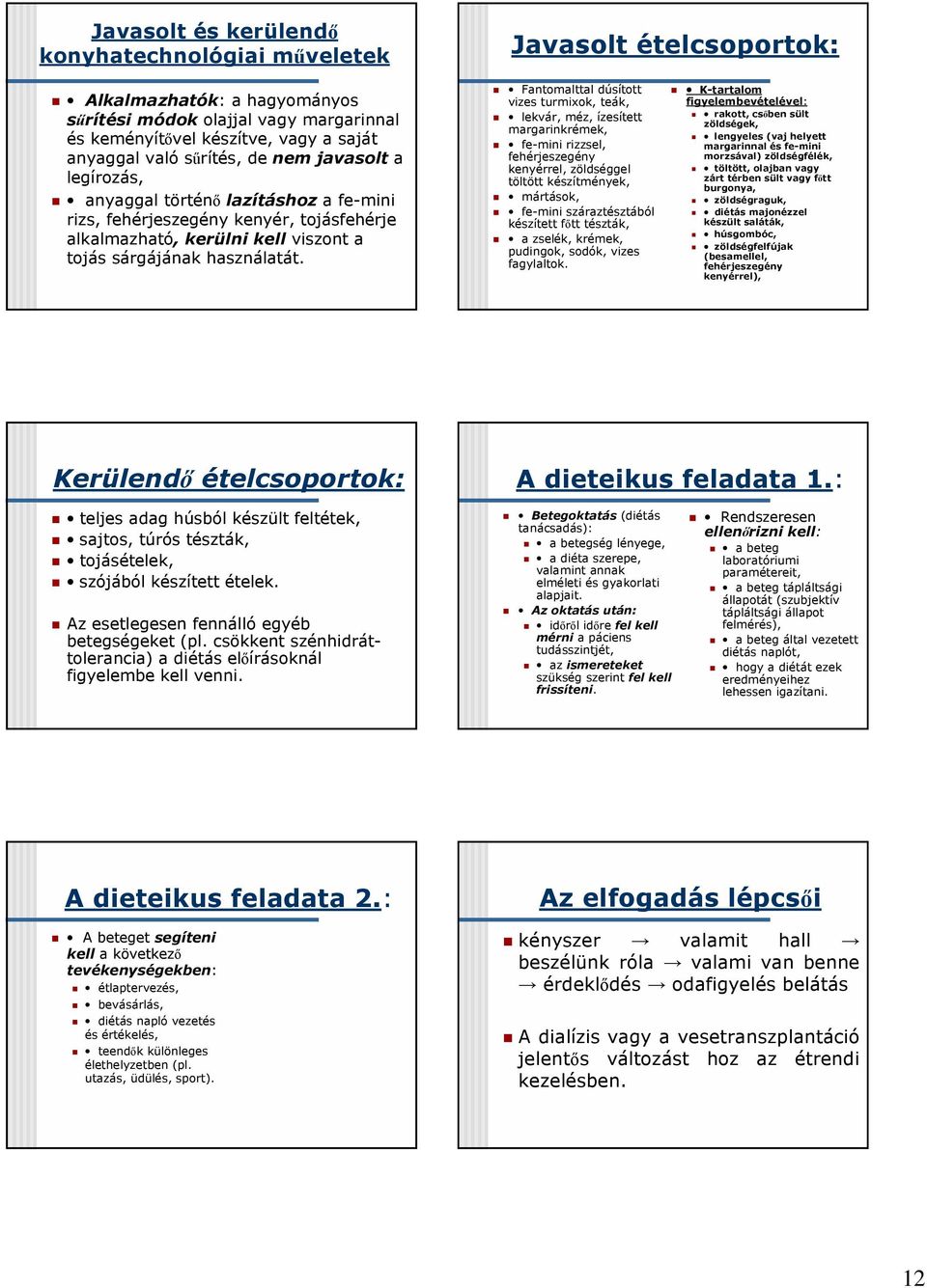 Fantomalttal dúsított vizes turmixok, teák, lekvár, méz, ízesített margarinkrémek, fe-mini rizzsel, fehérjeszegény kenyérrel, zöldséggel töltött készítmények, mártások, fe-mini száraztésztából