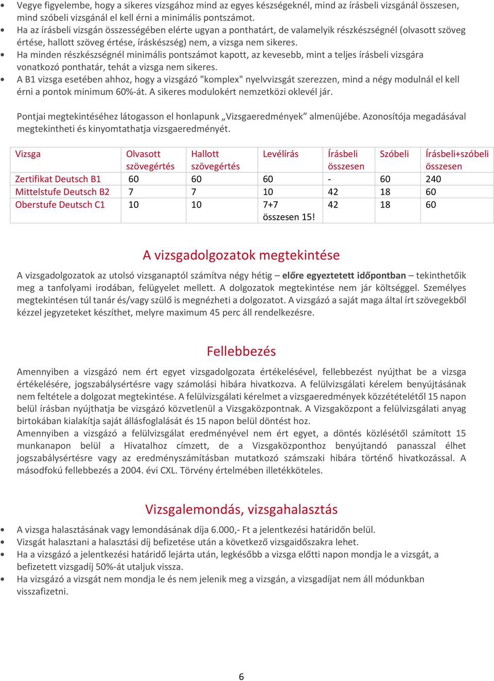 Ha minden részkészségnél minimális pontszámot kapott, az kevesebb, mint a teljes írásbeli vizsgára vonatkozó ponthatár, tehát a vizsga nem sikeres.