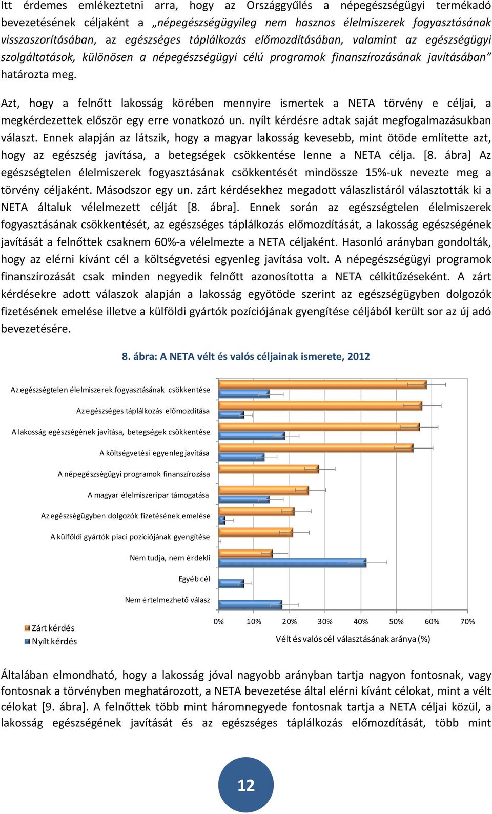 Azt, hogy a felnőtt lakosság körében mennyire ismertek a NETA törvény e céljai, a megkérdezettek először egy erre vonatkozó un. nyílt kérdésre adtak saját megfogalmazásukban választ.