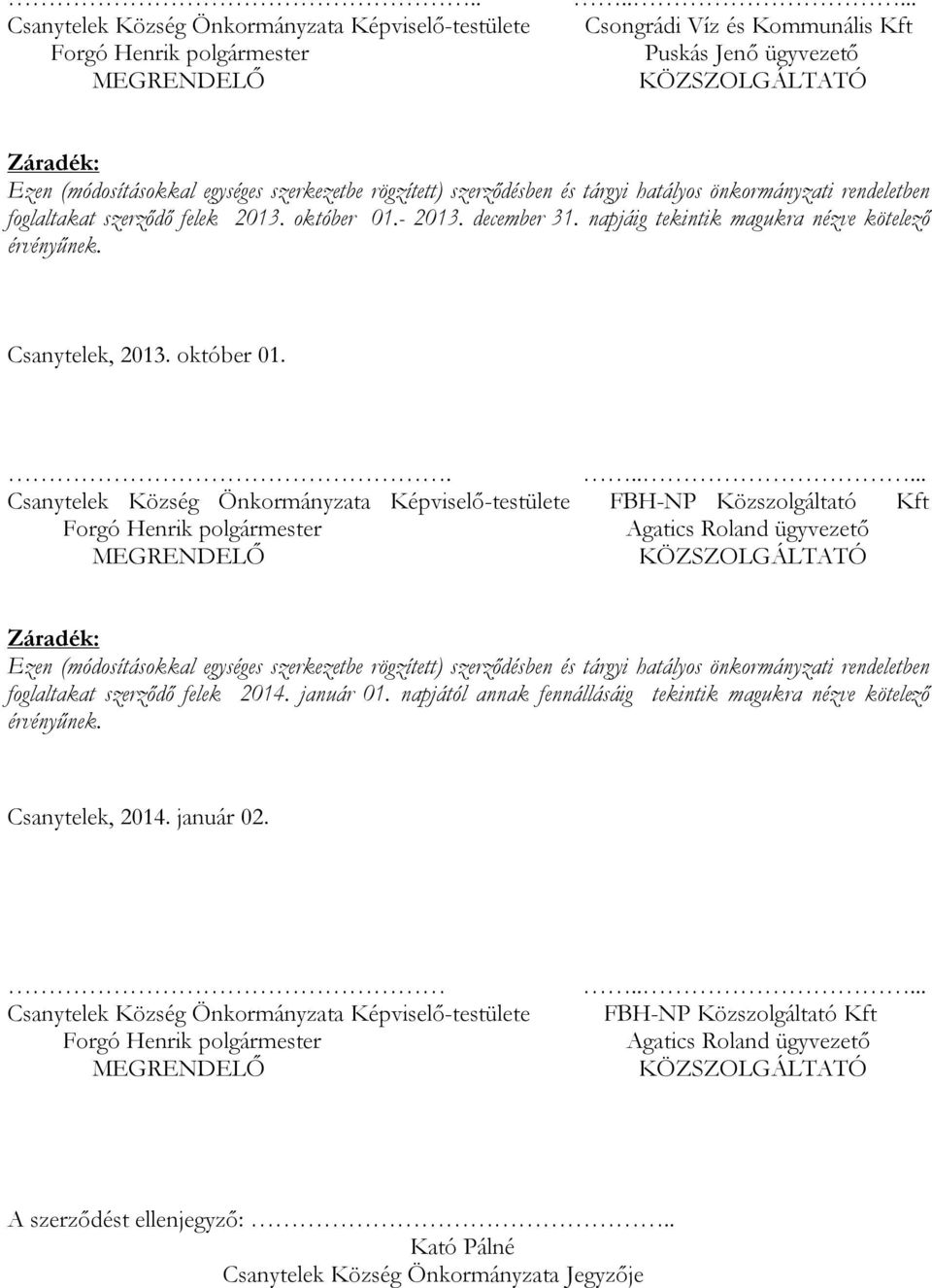 foglaltakat szerződő felek 2013. október 01.