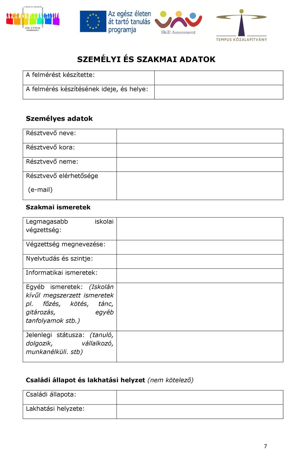 Informatikai ismeretek: Egyéb ismeretek: (Iskolán kívűl megszerzett ismeretek pl. főzés, kötés, tánc, gitározás, egyéb tanfolyamok stb.