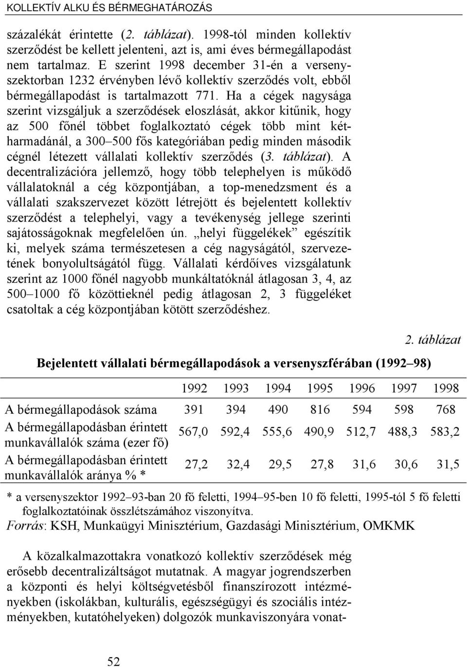 Ha a cégek nagysága szerint vizsgáljuk a szerződések eloszlását, akkor kitűnik, hogy az 500 főnél többet foglalkoztató cégek több mint kétharmadánál, a 300 500 fős kategóriában pedig minden második