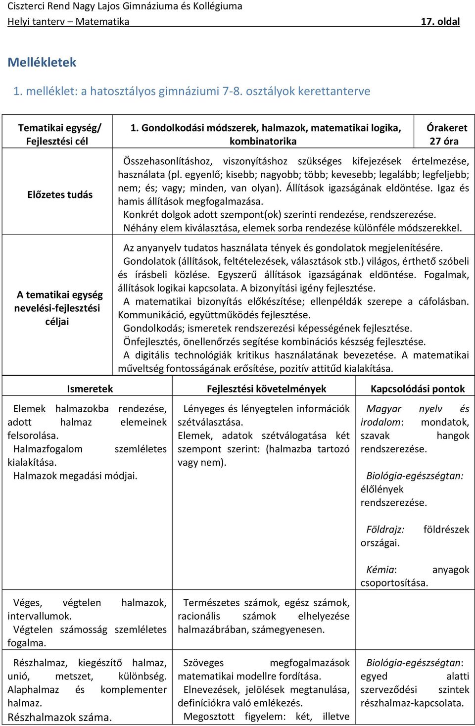 egyenlő; kisebb; nagyobb; több; kevesebb; legalább; legfeljebb; nem; és; vagy; minden, van olyan). Állítások igazságának eldöntése. Igaz és hamis állítások megfogalmazása.