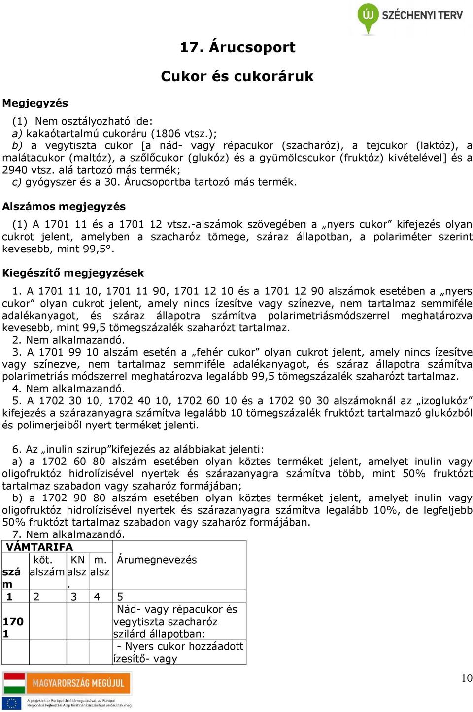 alá tartozó más termék; c) gyógyszer és a. Árucsoportba tartozó más termék. Alszámos megjegyzés (1) A 1701 11 és a 1701 12 vtsz.