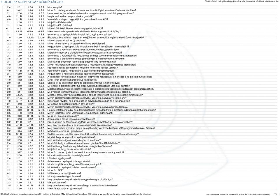 1.2.1. 1.2.0. 1.2.2. 1.2.3. Mit jelöl a KA rövidítés? A.1. A.2. A.5. A.6. Miben különbözik Hamer doktor anyagaitól, írásaitól? 1.2.1. 4.1.18. 6.5.A. 6.5.B.