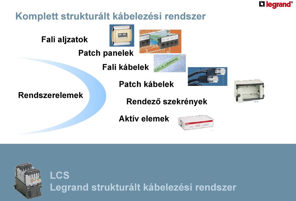 kábelek Rendszerelemek Rendező szekrények