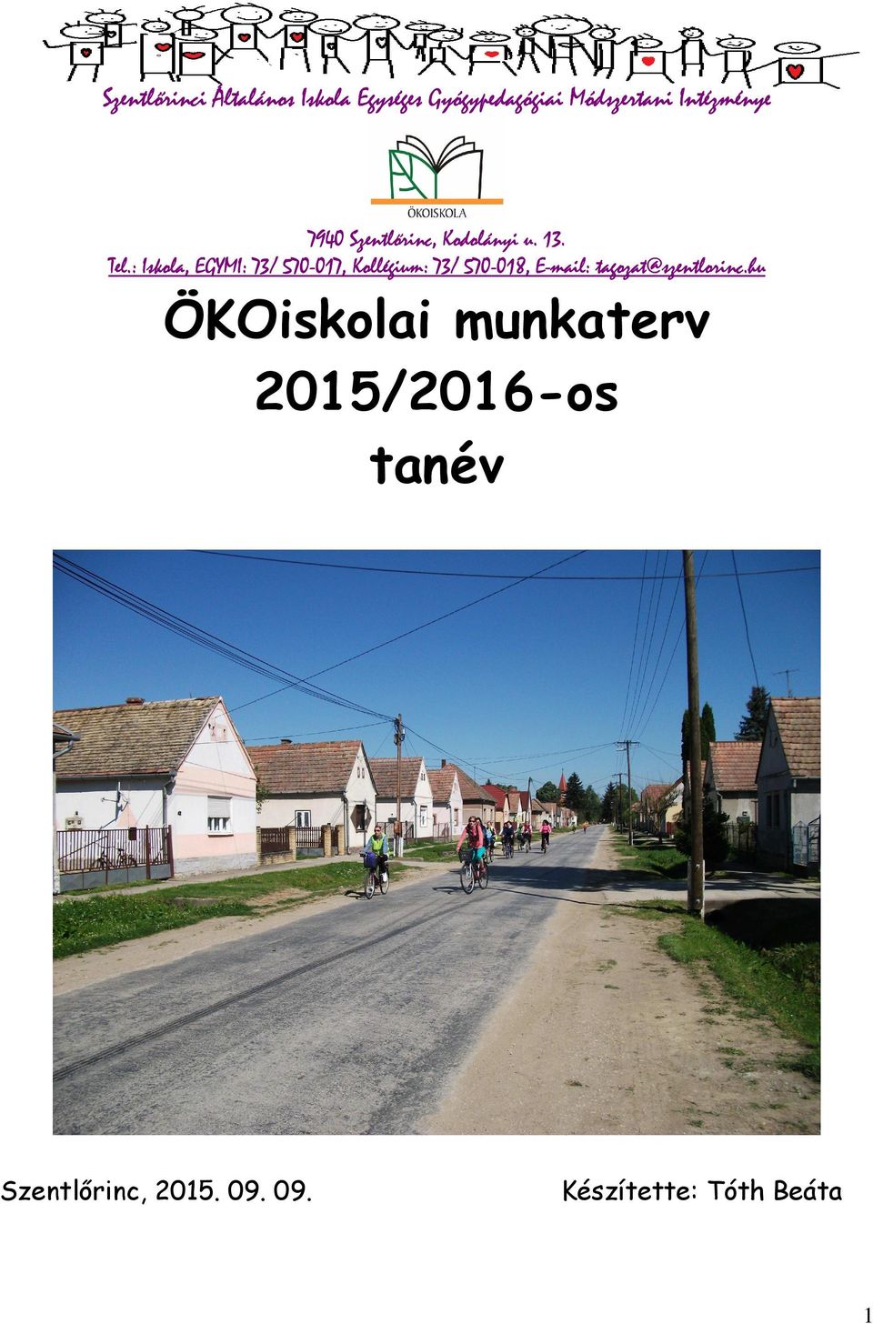 ÖKOiskolai munkaterv 2015/2016-os tanév