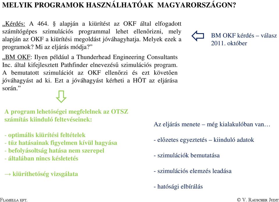 Mi az eljárás módja? BM OKF: Ilyen például a Thunderhead Engineering Consultants Inc. által kifejlesztett Pathfinder elnevezésű szimulációs program.