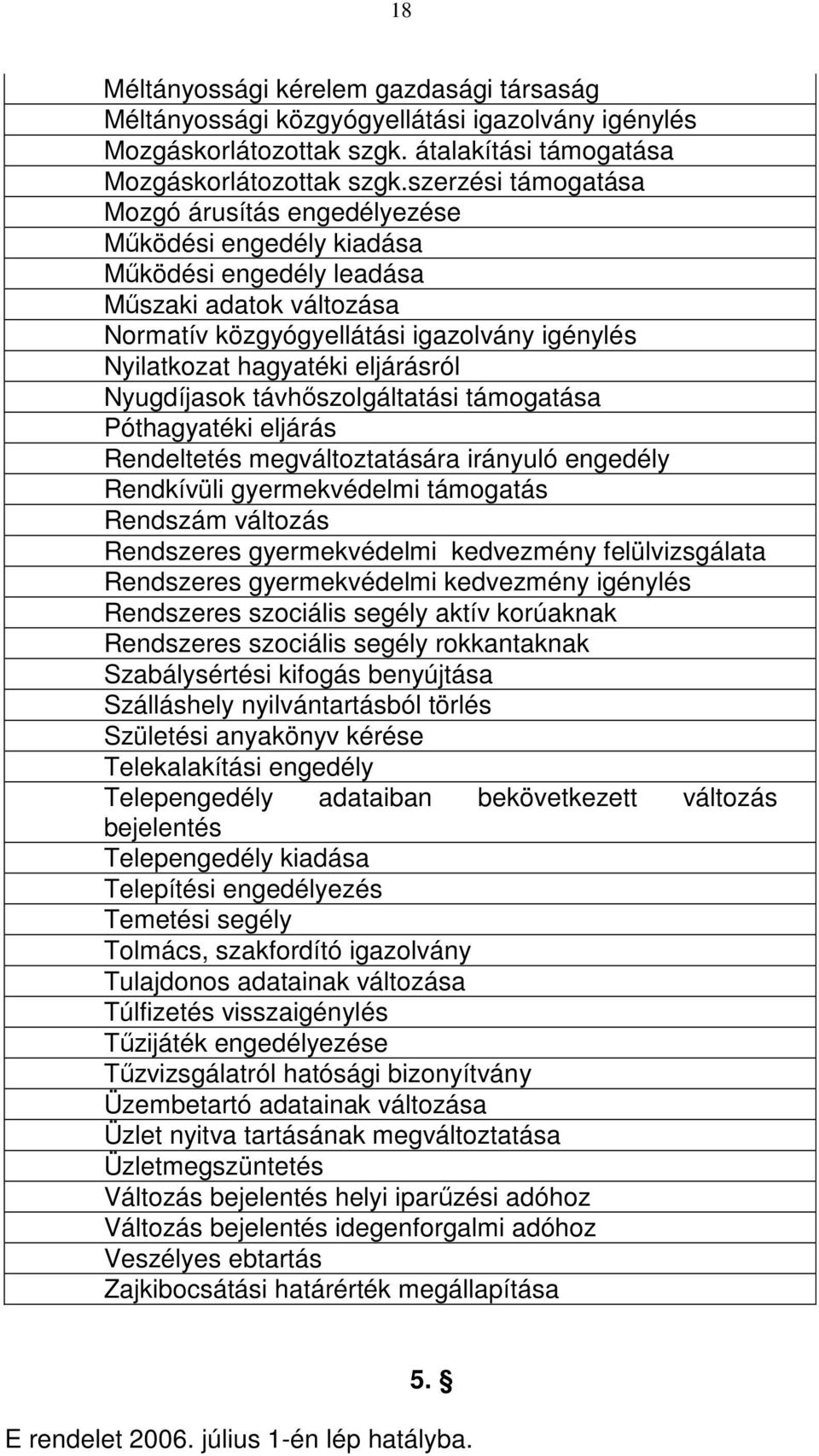 eljárásról Nyugdíjasok távhőszolgáltatási támogatása Póthagyatéki eljárás Rendeltetés megváltoztatására irányuló engedély Rendkívüli gyermekvédelmi támogatás Rendszám változás Rendszeres