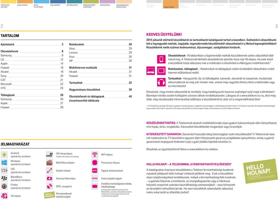 2015 júliustól elérhető készülékeink és tartozékaink katalógusát tartod a kezedben.