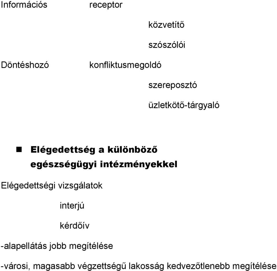 intézményekkel Elégedettségi vizsgálatok interjú kérdőív -alapellátás