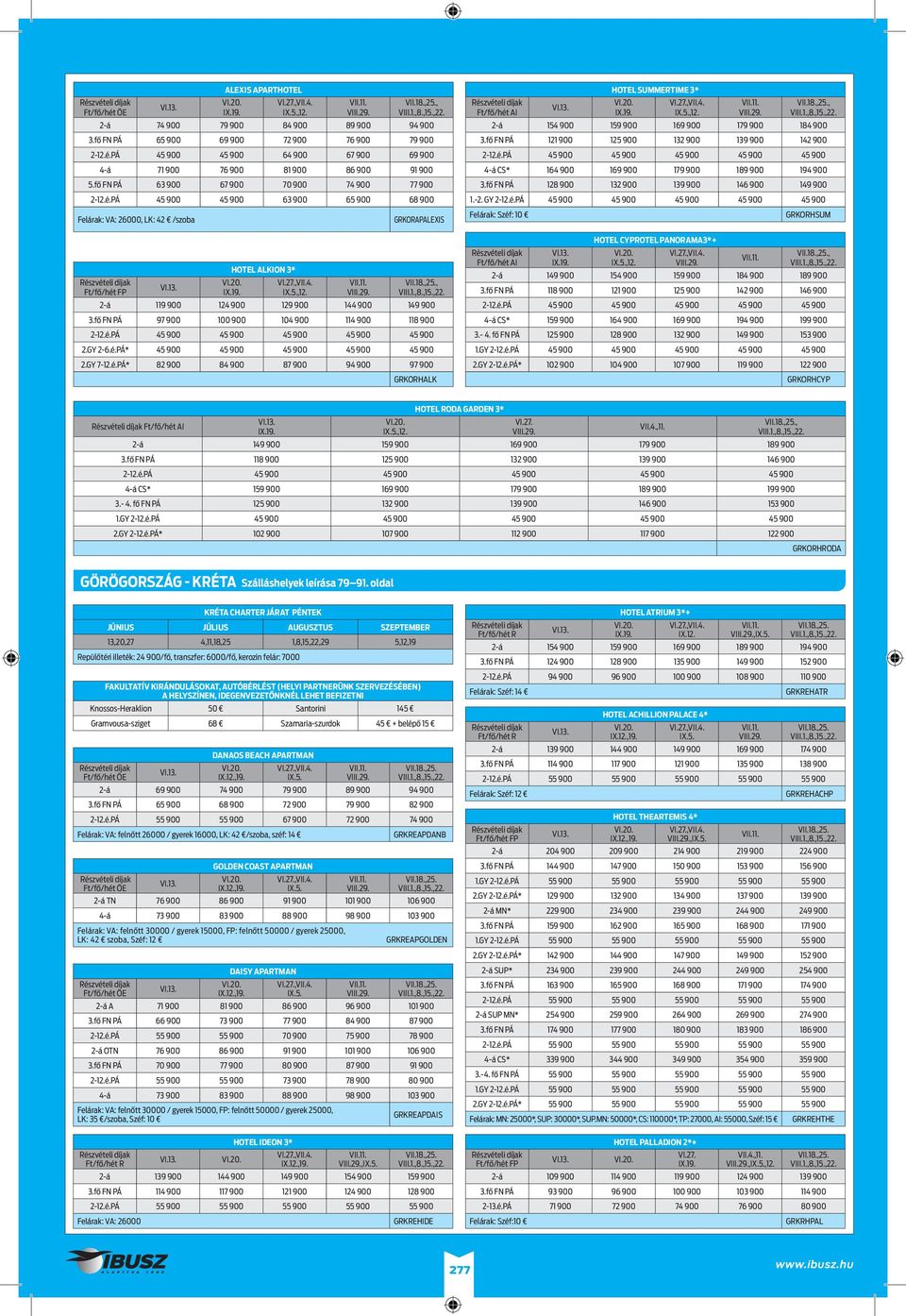 PÁ 45 900 45 900 63 900 65 900 68 900 Felárak: VA: 26000, LK: 42 /szoba ak HOTEL ALKION 3* IX.5.,12. GRKORAPALEXIS, 2-á 119 900 124 900 129 900 144 900 149 900 3.