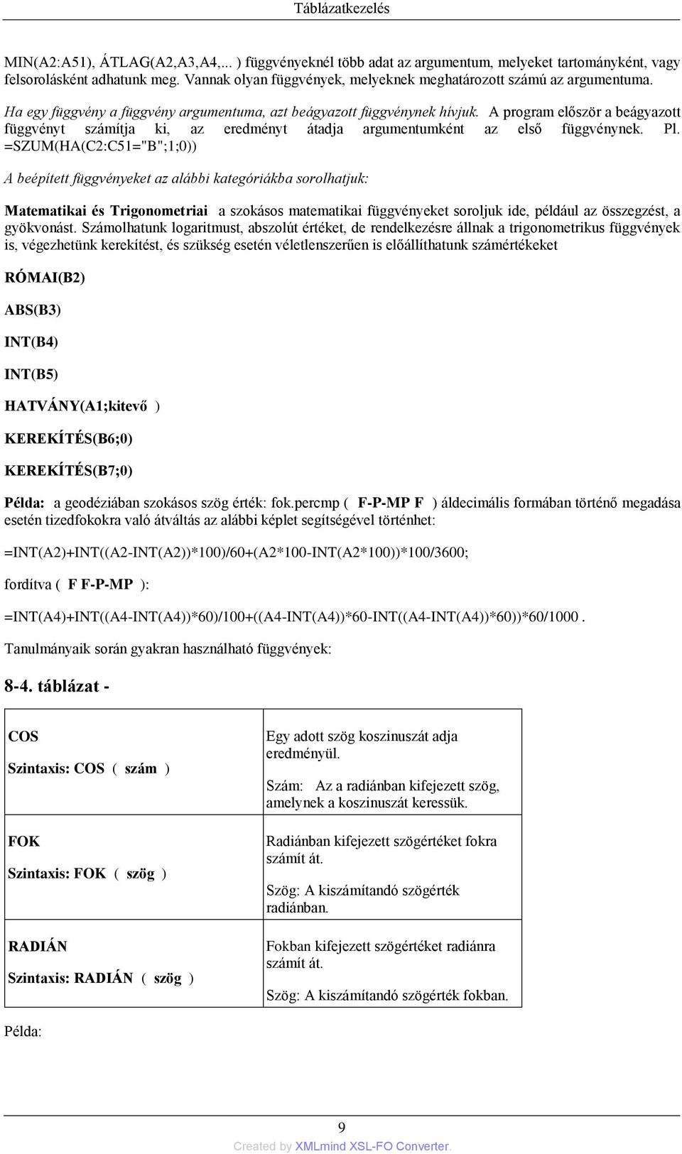 A program először a beágyazott függvényt számítja ki, az eredményt átadja argumentumként az első függvénynek. Pl.