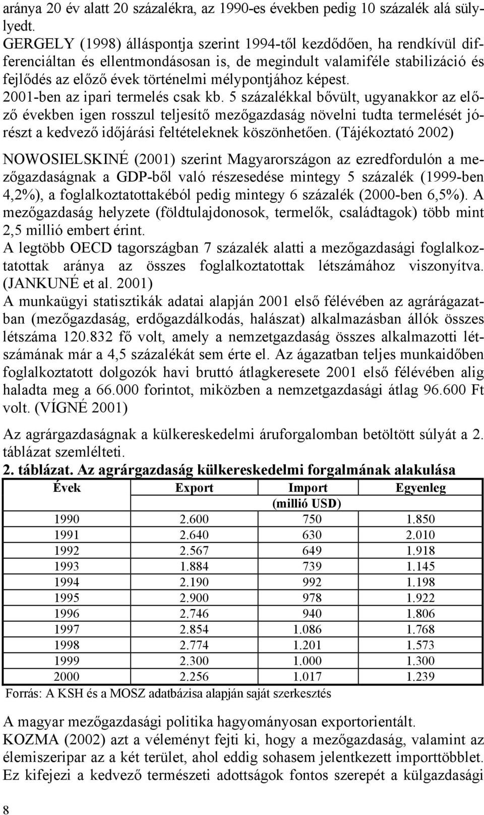 képest. 2001-ben az ipari termelés csak kb.