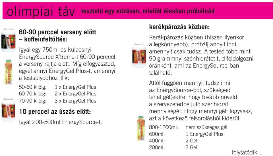 elött: Igyál 200-500ml EnergySource-t.