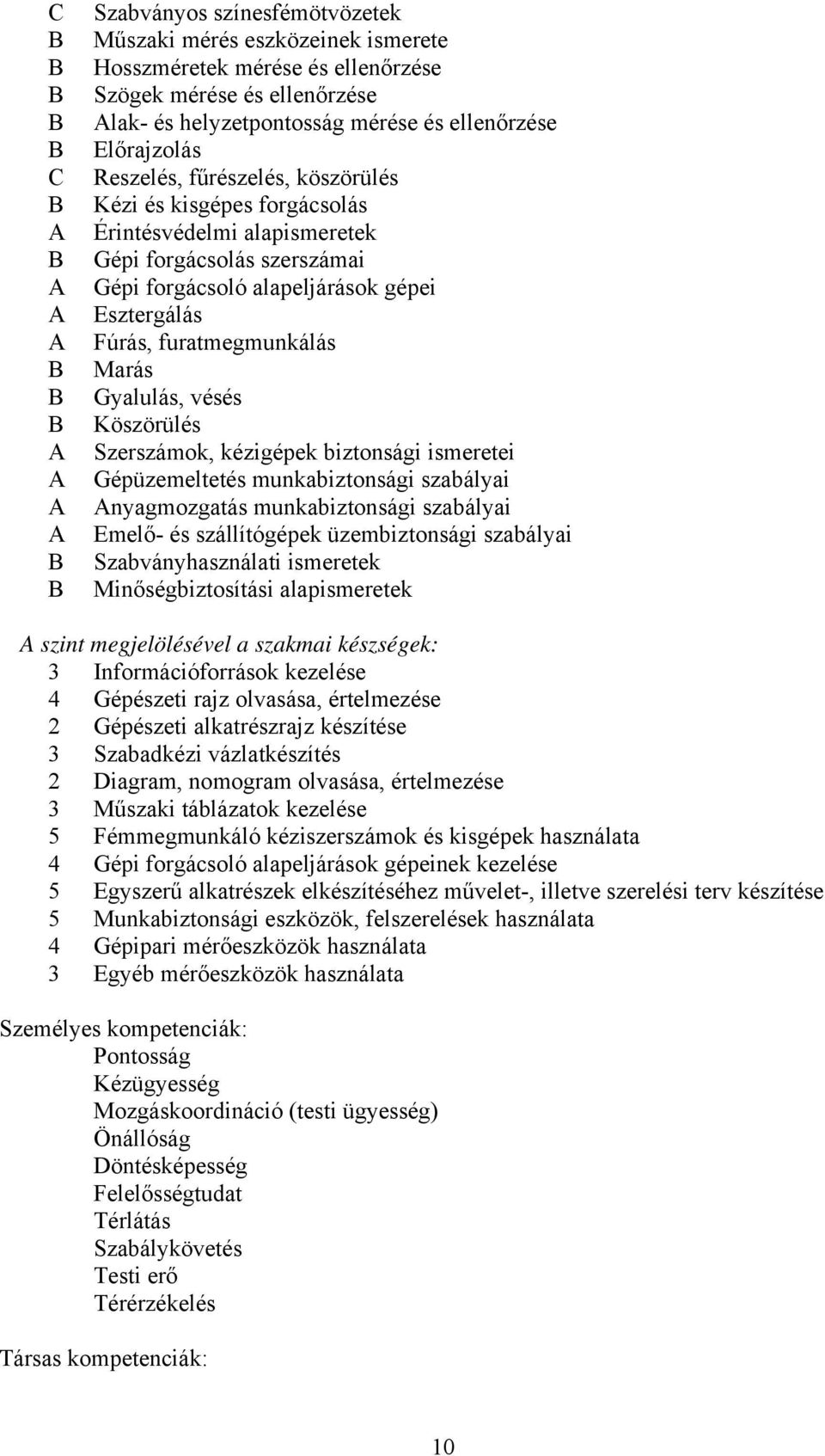 vésés Köszörülés Szerszámok, kézigépek biztonsági ismeretei Gépüzemeltetés munkabiztonsági szabályai nyagmozgatás munkabiztonsági szabályai Emelő- és szállítógépek üzembiztonsági szabályai