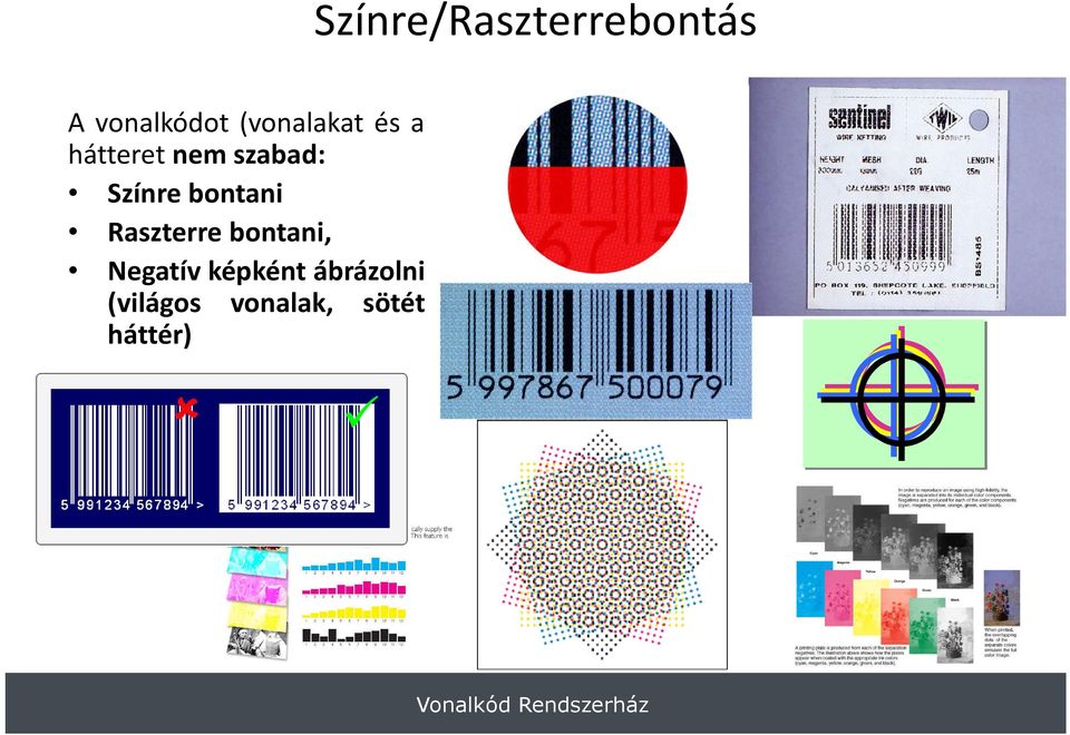 Színre bontani Raszterre bontani,