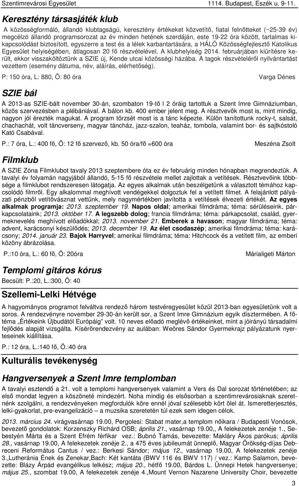 A klubhelyiség 2014. februárjában kiürítésre került, ekkor visszaköltöztünk a SZIE új, Kende utcai közösségi házába.