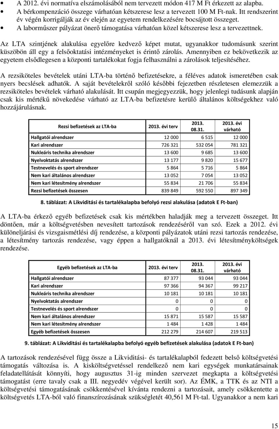 Az LTA szintjének alakulása egyelőre kedvező képet mutat, ugyanakkor tudomásunk szerint küszöbön áll egy a felsőoktatási intézményeket is érintő zárolás.