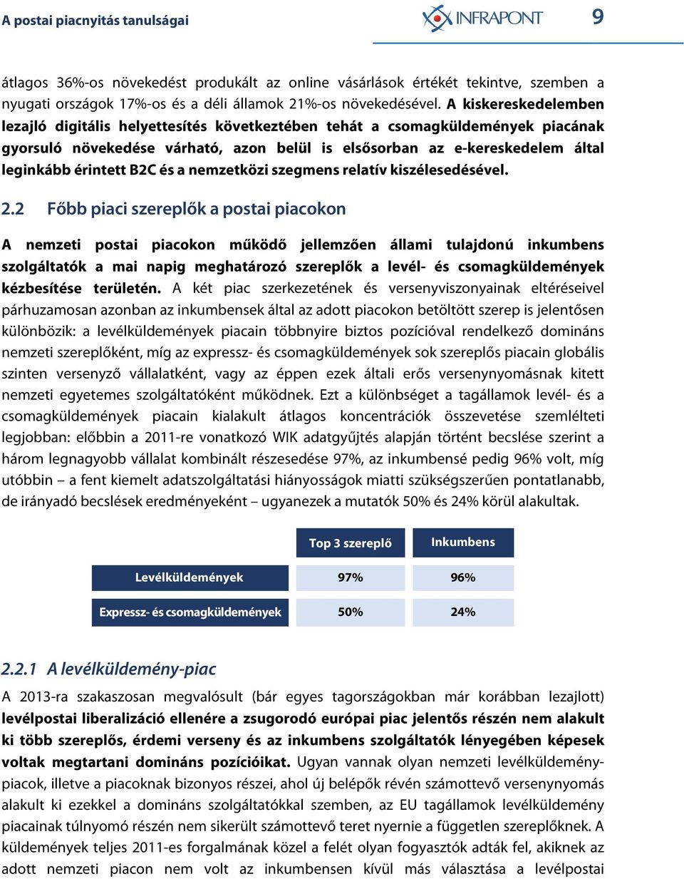 B2C és a nemzetközi szegmens relatív kiszélesedésével. 2.