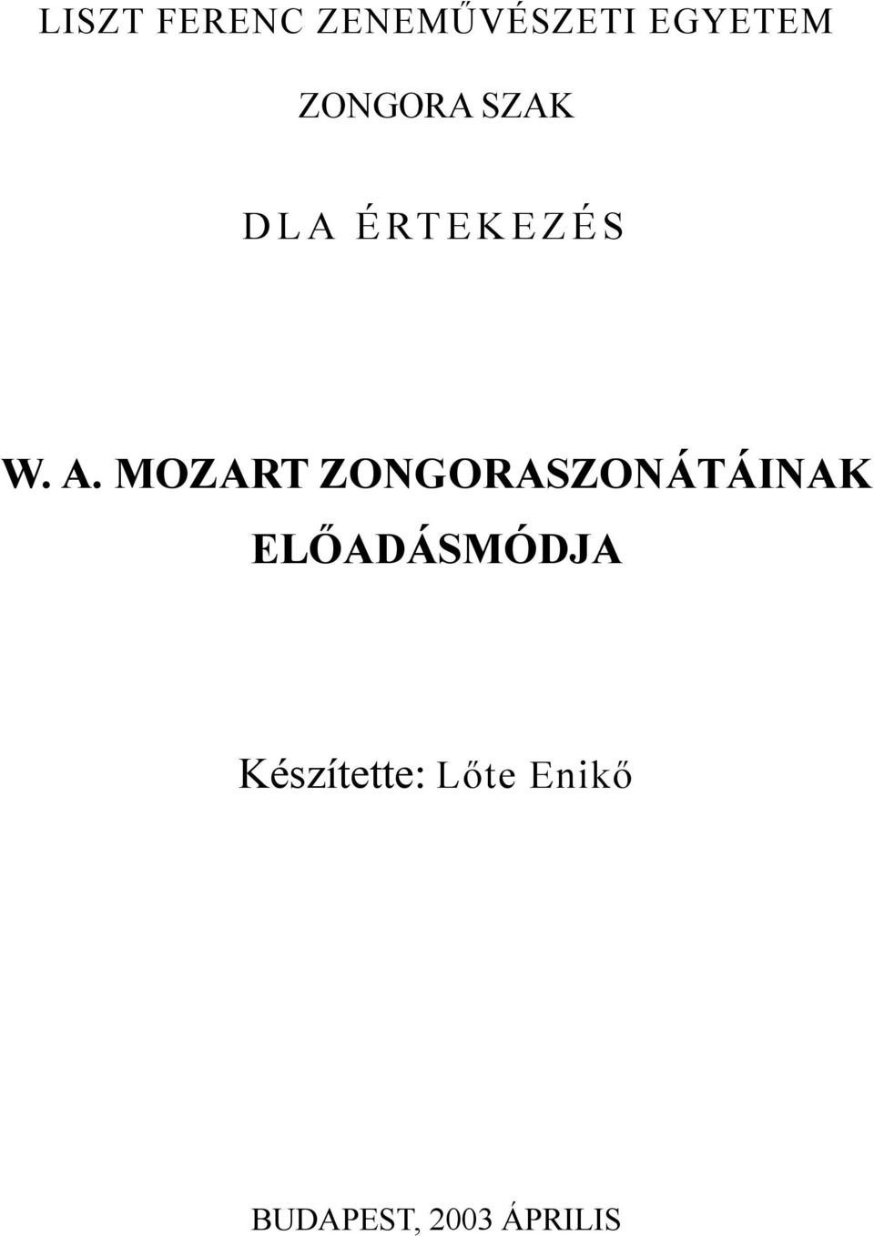 MOZART ZONGORASZONÁTÁINAK