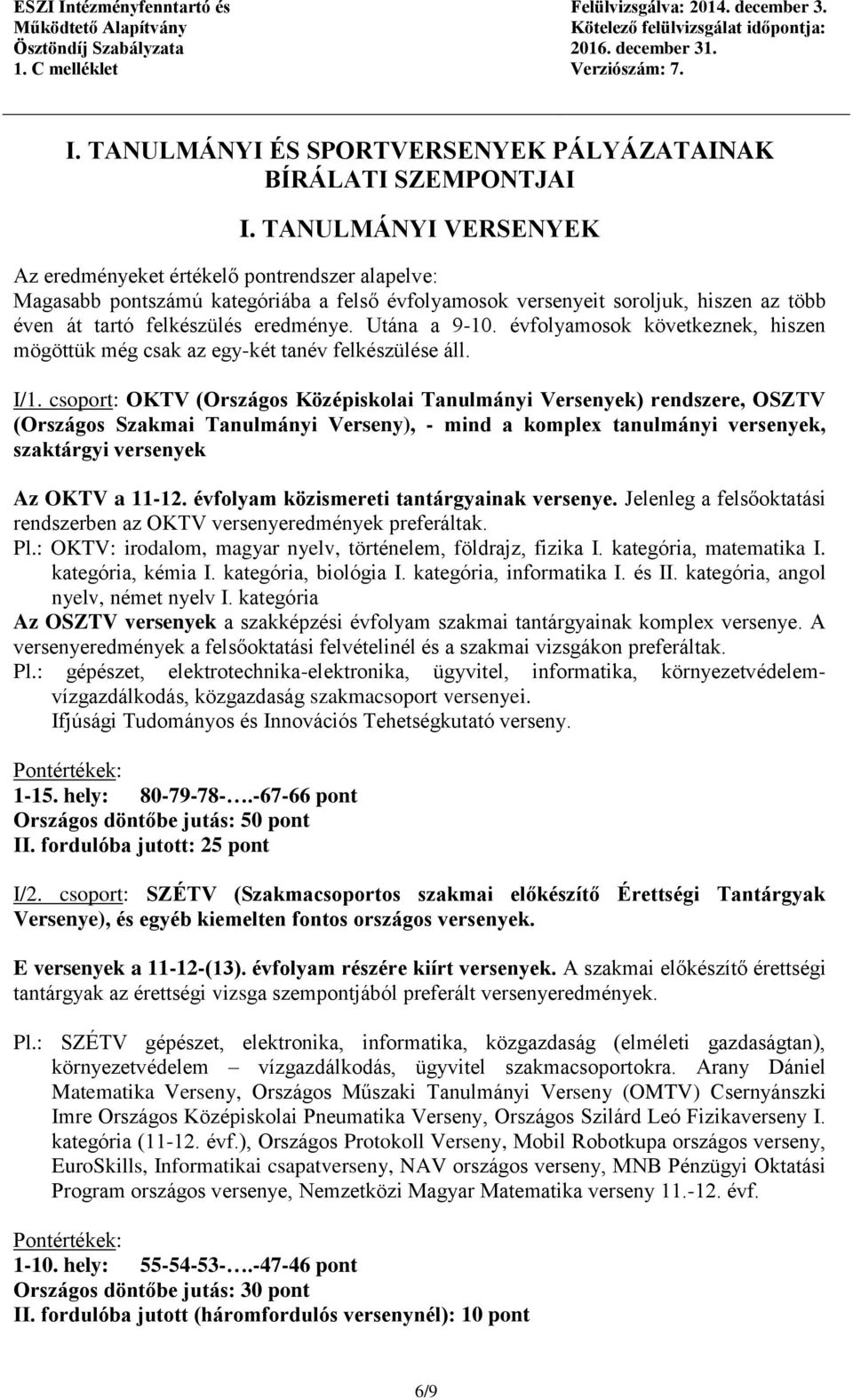 Utána a 9-10. évfolyamosok következnek, hiszen mögöttük még csak az egy-két tanév felkészülése áll. I/1.