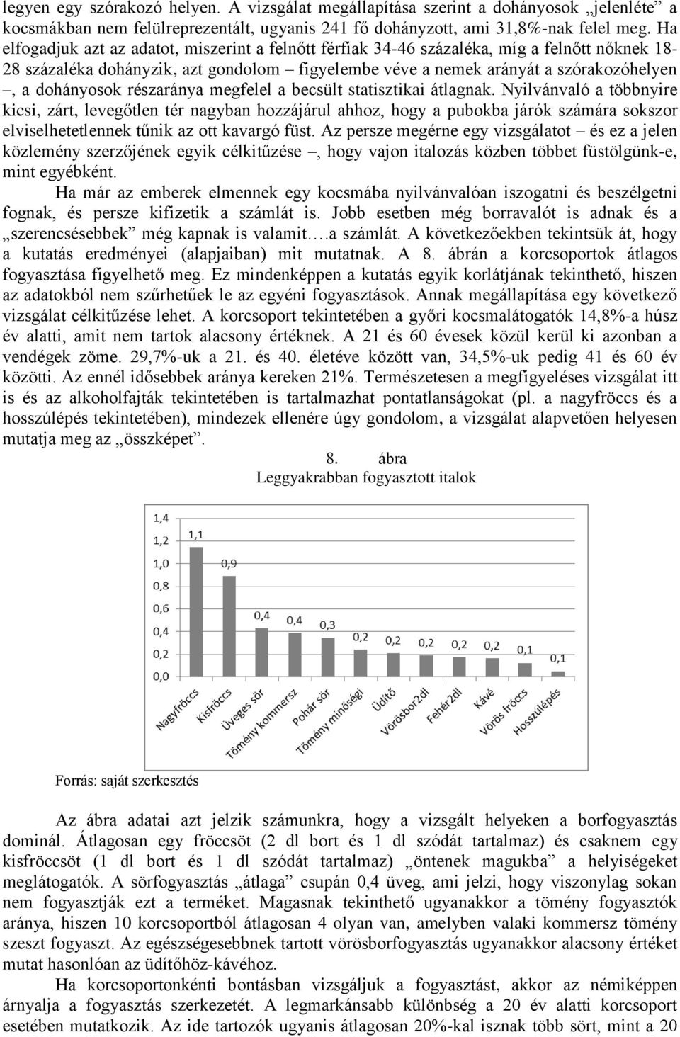 részaránya megfelel a becsült statisztikai átlagnak.