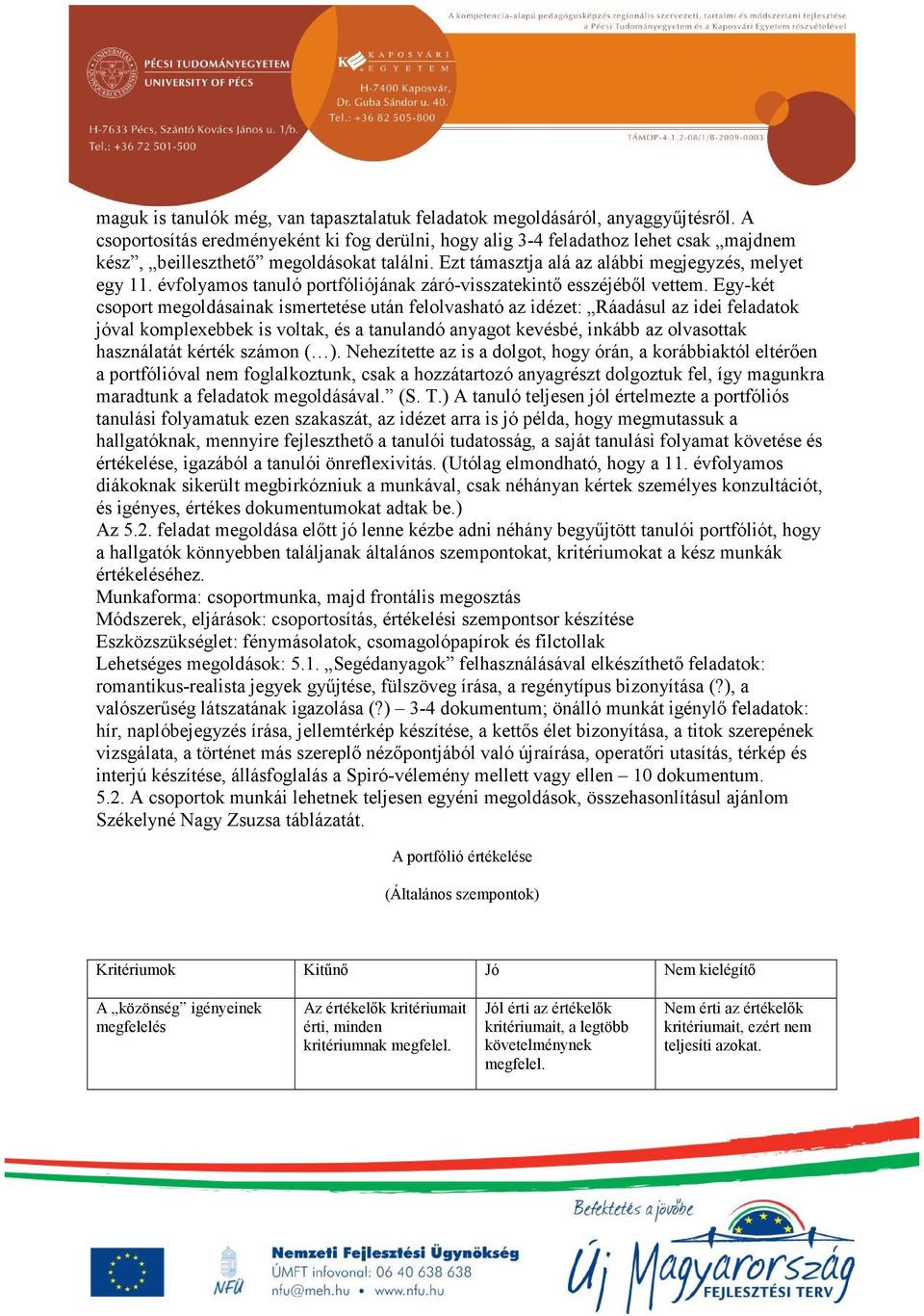 évfolyamos tanuló portfóliójának záró-visszatekintő esszéjéből vettem.