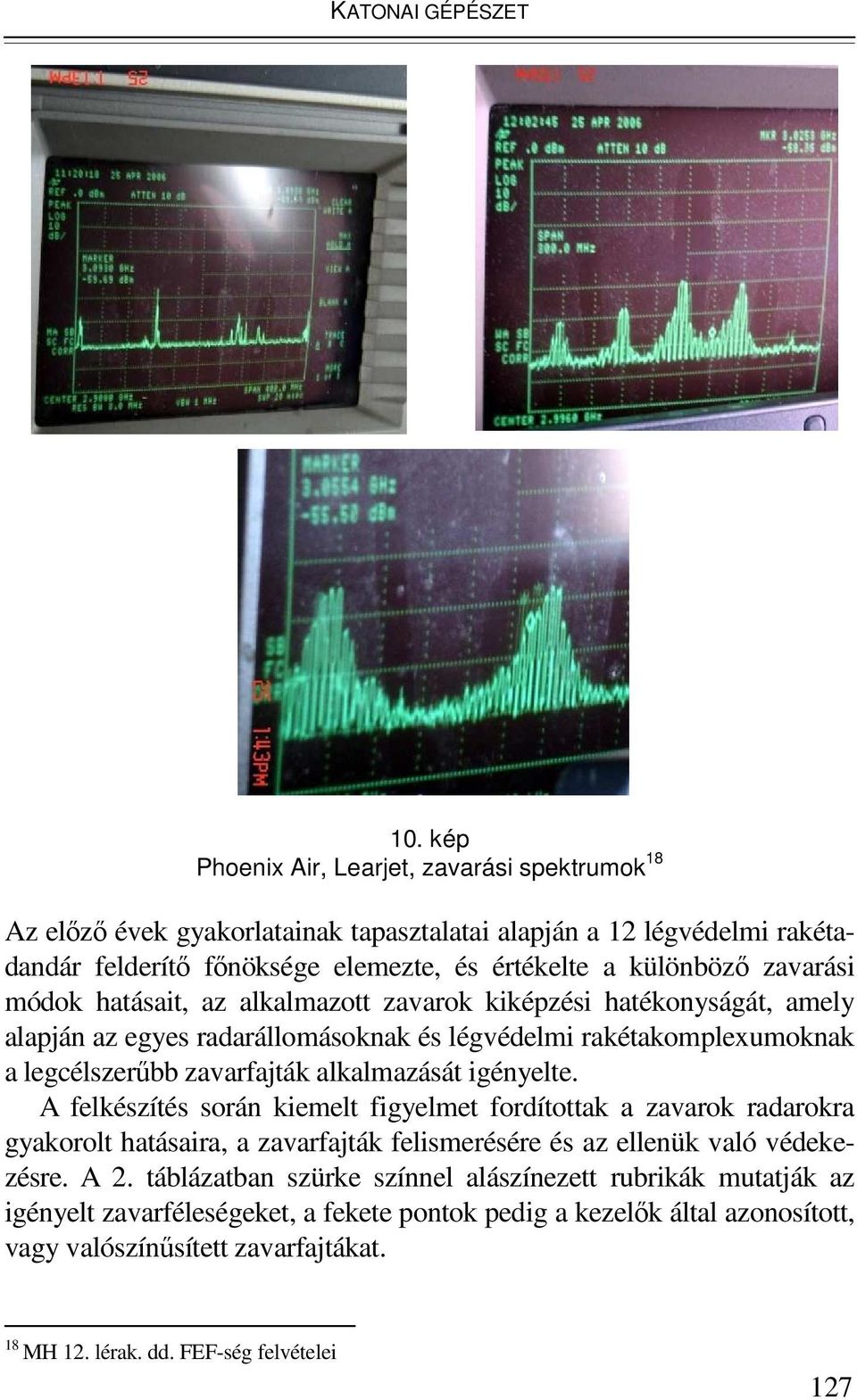 módok hatásait, az alkalmazott zavarok kiképzési hatékonyságát, amely alapján az egyes radarállomásoknak és légvédelmi rakétakomplexumoknak a legcélszerőbb zavarfajták alkalmazását igényelte.