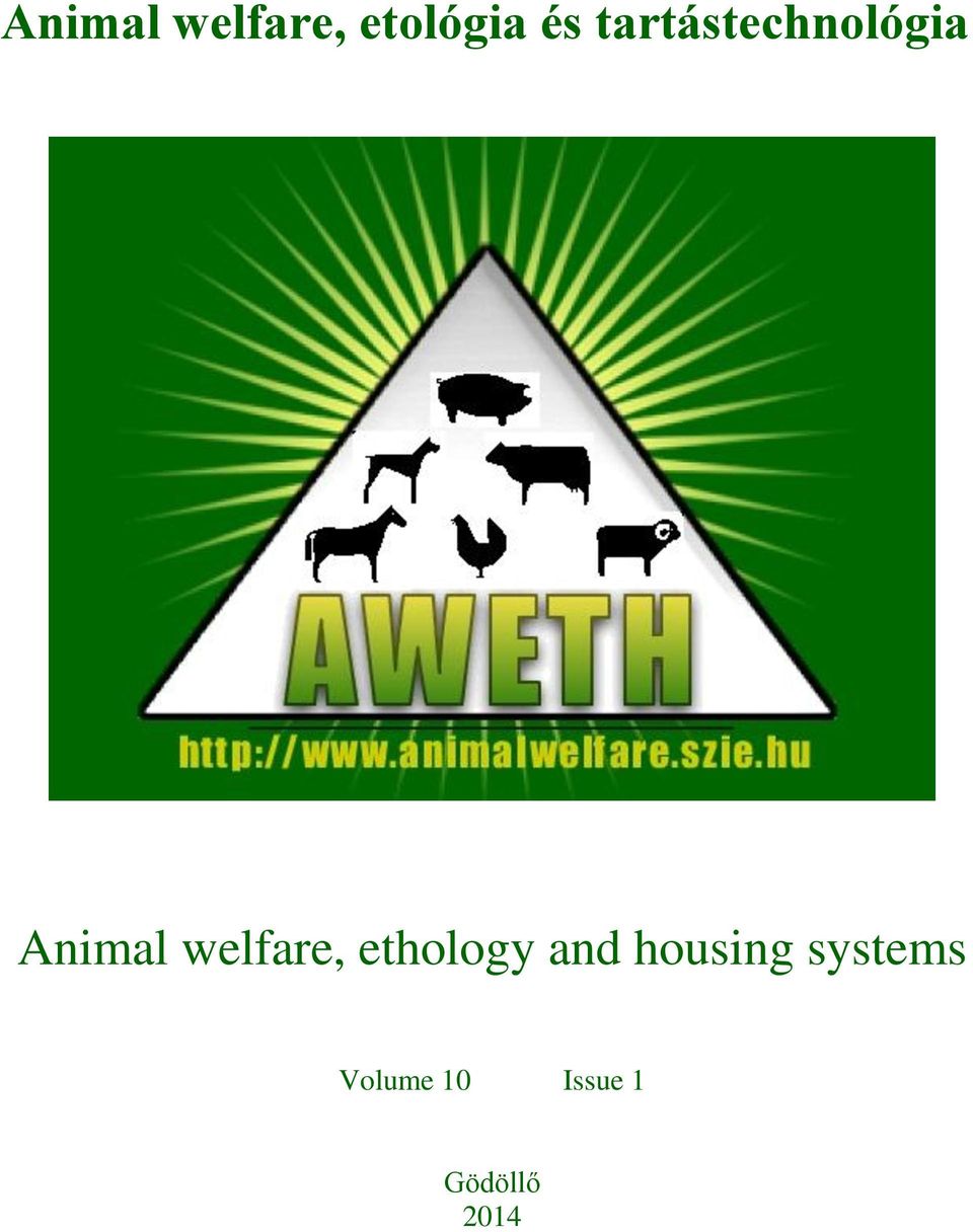 welfare, ethology and housing