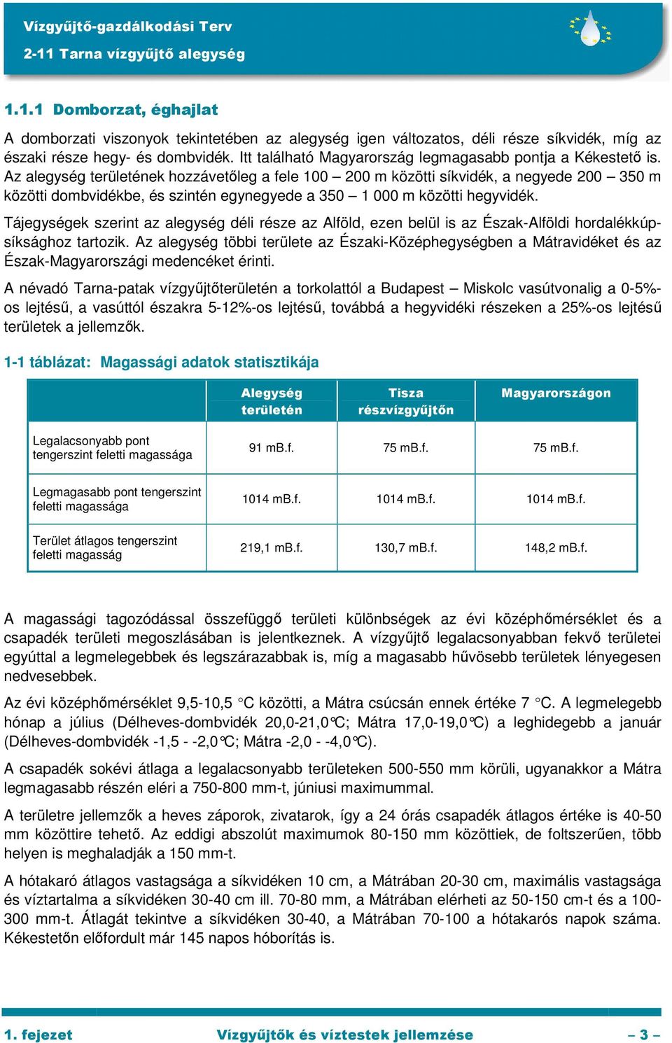 Az alegység területének hozzávetıleg a fele 100 200 m közötti síkvidék, a negyede 200 350 m közötti dombvidékbe, és szintén egynegyede a 350 1 000 m közötti hegyvidék.