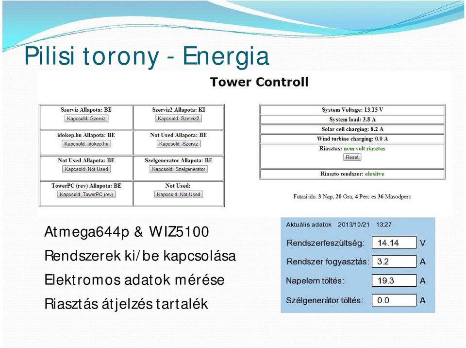 Rendszerek ki/be kapcsolása