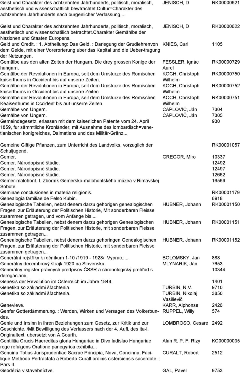 charakter Gemählbe der Nazionen und Staaten Europens. Geld und Credit. : 1. Abtheilung: Das Geld.