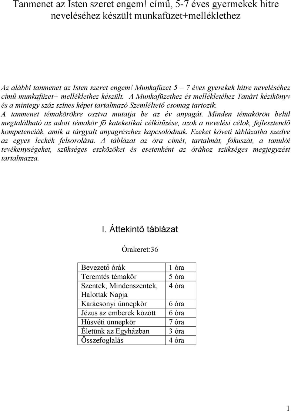 A tanmenet témakörökre osztva mutatja be az év anyagát.