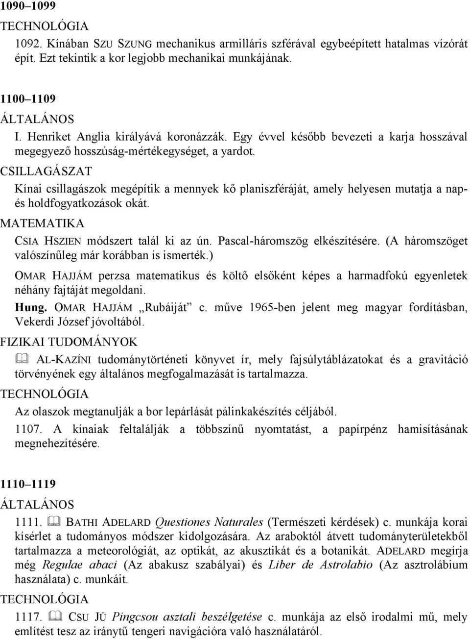 Kínai csillagászok megépítik a mennyek kő planiszféráját, amely helyesen mutatja a napés holdfogyatkozások okát. CSIA HSZIEN módszert talál ki az ún. Pascal-háromszög elkészítésére.