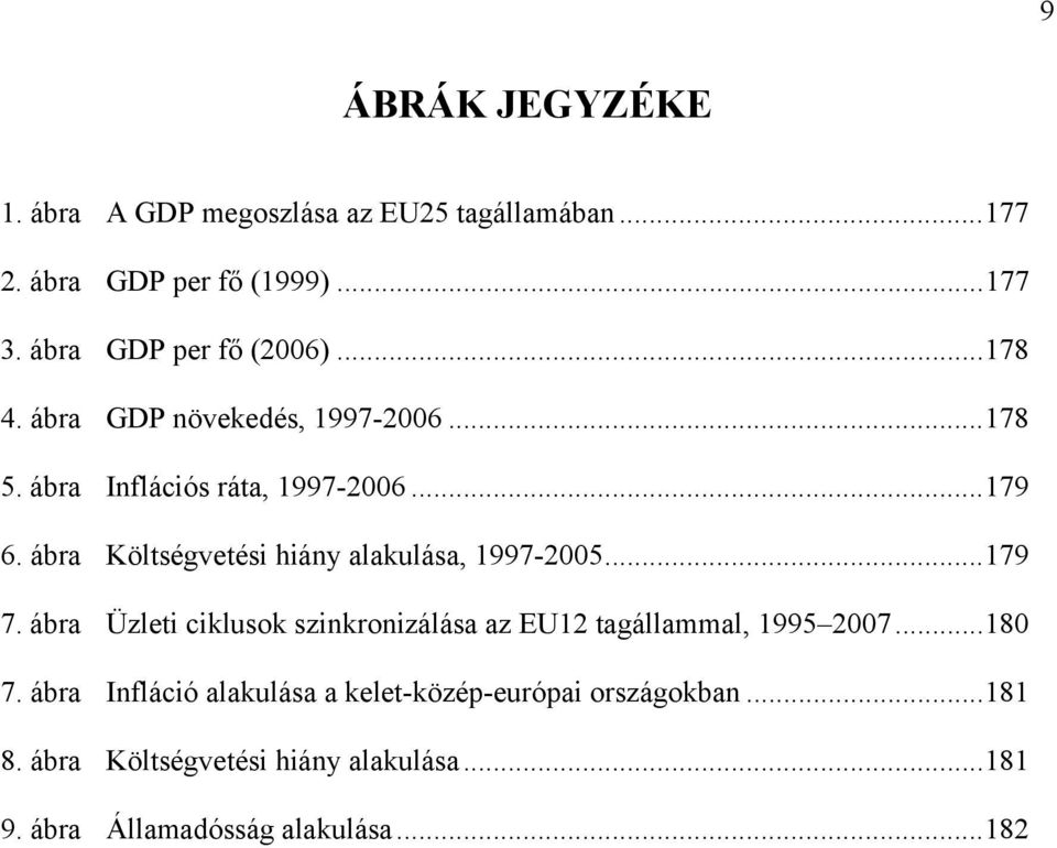 ábra Költségvetési hiány alakulása, 1997-2005...179 7. ábra Üzleti ciklusok szinkronizálása az EU12 tagállammal, 1995 2007.