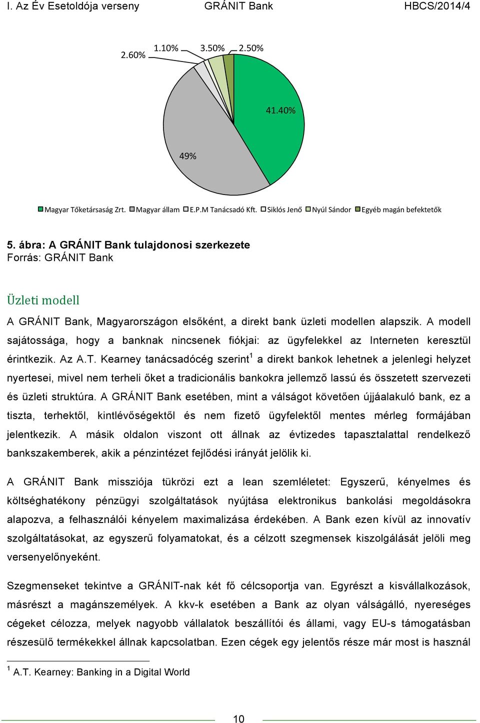 A modell sajátossága, hogy a banknak nincsenek fiókjai: az ügyfelekkel az Interneten keresztül érintkezik. Az A.T.