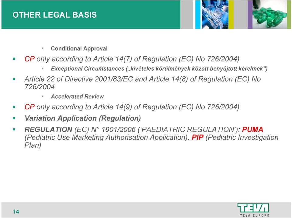 Accelerated Review CP only according to Article 14(9) of Regulation (EC) No 726/2004) Variation Application (Regulation) REGULATION