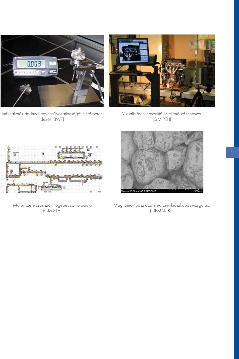 rendszer (GM-PTH) 9 Motor szerelősor számítógépes