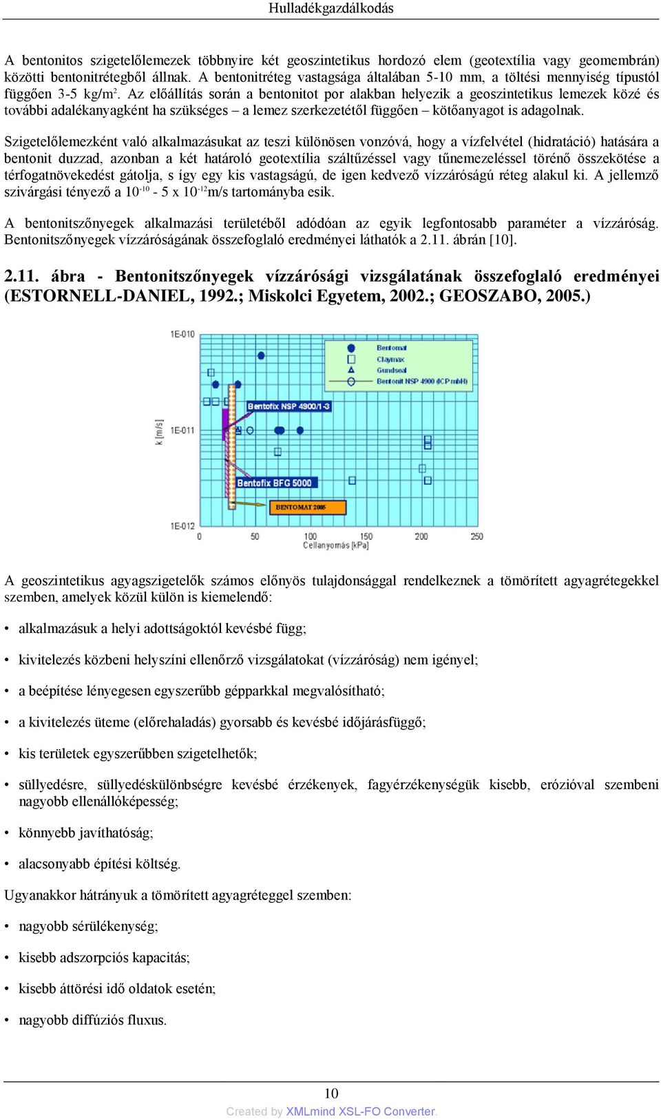 Az előállítás során a bentonitot por alakban helyezik a geoszintetikus lemezek közé és további adalékanyagként ha szükséges a lemez szerkezetétől függően kötőanyagot is adagolnak.