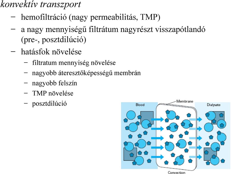 posztdilúció) hatásfok növelése filtratum mennyiség növelése