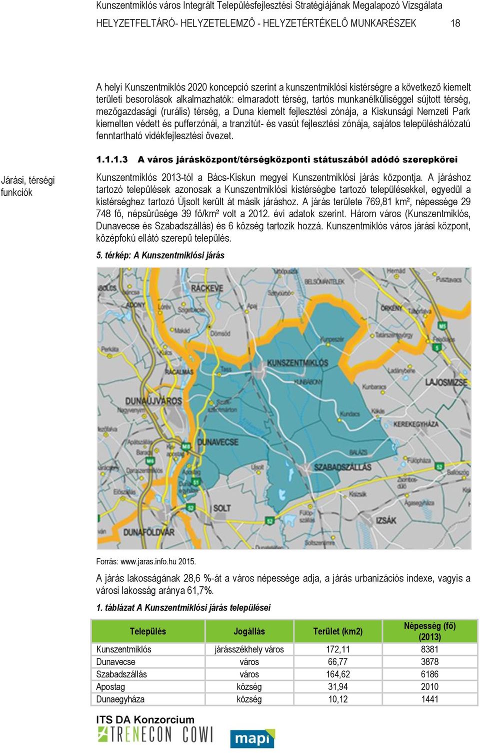 és vasút fejlesztési zónája, sajátos településhálózatú fenntartható vidékfejlesztési övezet. Járási, térségi funkciók 1.