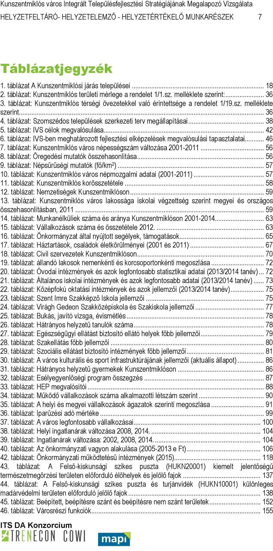 táblázat: IVS célok megvalósulása... 42 6. táblázat: IVS-ben meghatározott fejlesztési elképzelések megvalósulási tapasztalatai... 46 7.