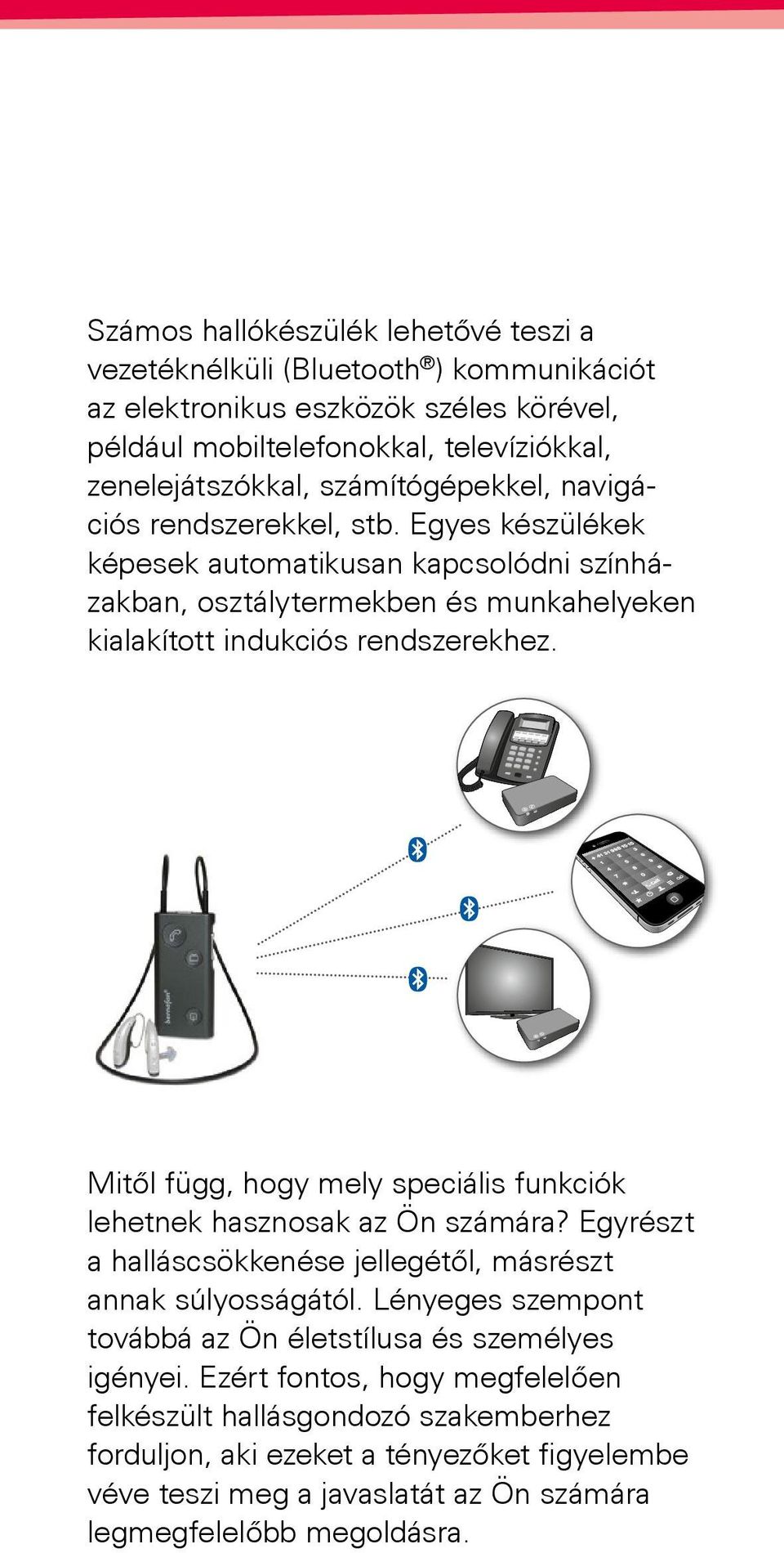 Mitől függ, hogy mely speciális funkciók lehetnek hasznosak az Ön számára? Egyrészt a halláscsökkenése jellegétől, másrészt annak súlyosságától.