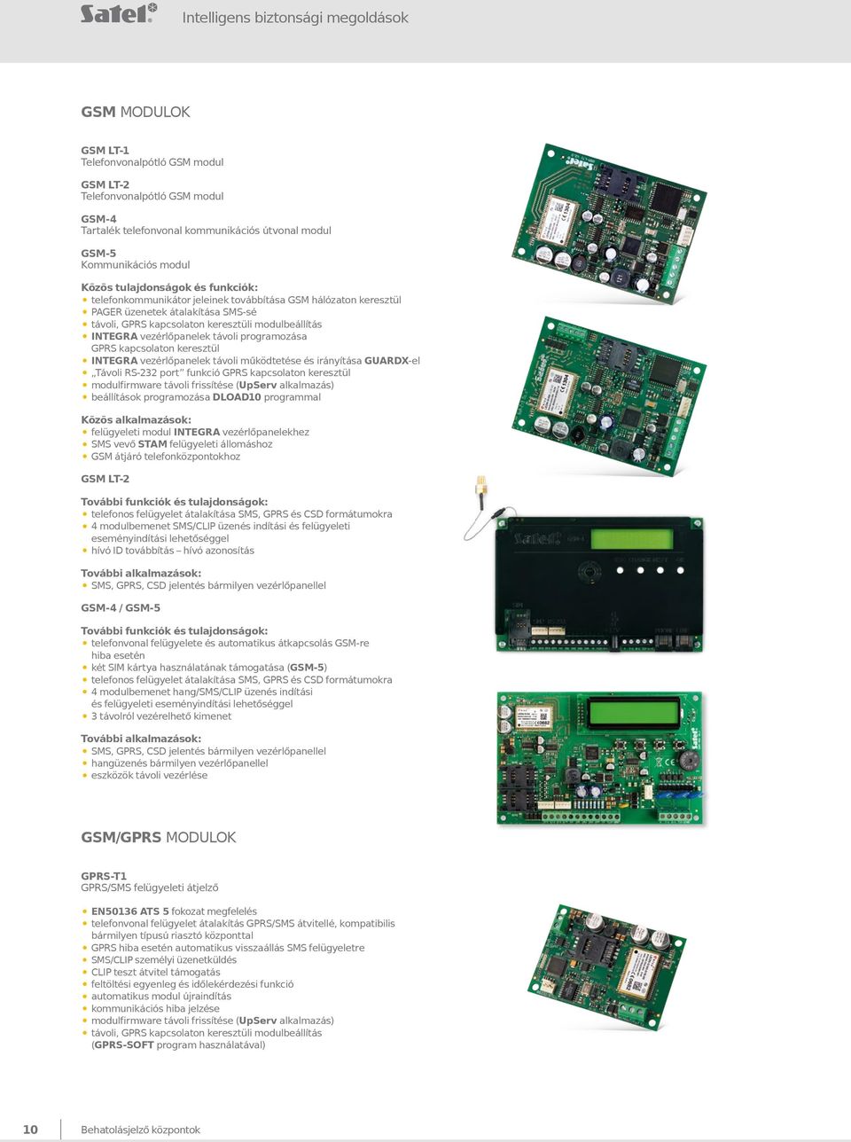 vezérlőpanelek távoli programozása GPRS kapcsolaton keresztül INTEGRA vezérlőpanelek távoli működtetése és irányítása GUARDX-el Távoli RS-232 port funkció GPRS kapcsolaton keresztül modulfirmware